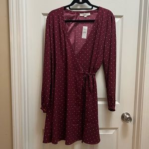 NWT Loft Maroon Wrap Dress